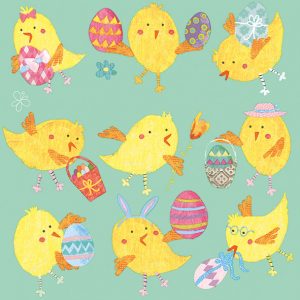 Lunch Napkin - Easter Chicks MINT