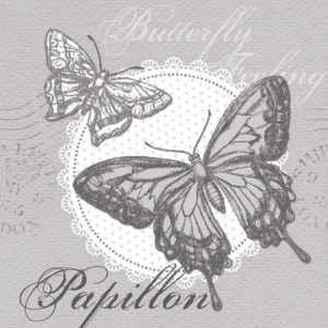 Cocktail Napkin - Butterfly Feeling GREY