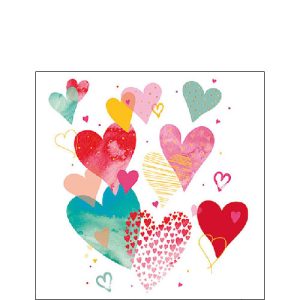 Cocktail Napkin - With Love White