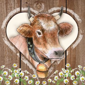 Lunch Napkin - Cow in Heart