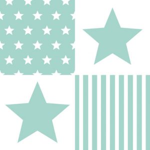 Lunch Napkin - Star Stripes AQUA