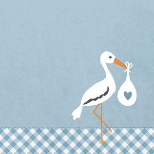 Lunch Napkin - Love Stork blue
