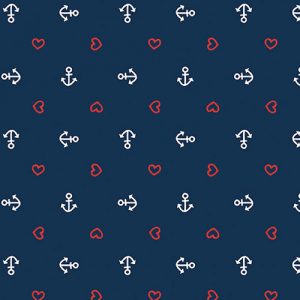 Lunch Napkin - Anchor Heart BLUE