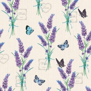 Lunch Napkin - Lavender With Love CREAM