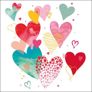 Lunch Napkin - With Love WHITE