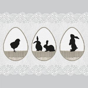 Lunch Napkin - Easter Shadows GREY