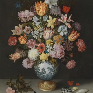 Lunch Napkin - Bosschaert - A Still Life of Flowers in a Wan-Li Vase (The National Gallery)