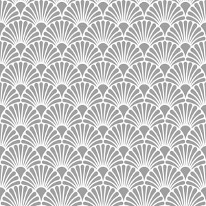 Cocktail Napkin - Art Deco SILVER/WHITE