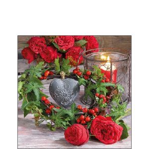 Cocktail Napkin - Roses and Ivy
