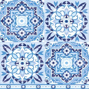 Lunch Napkin - Tiles BLUE