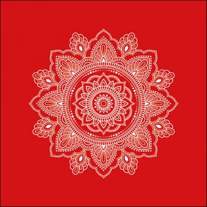 Lunch Napkin - Mandala White/Red