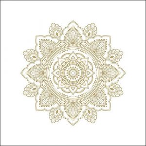 Lunch Napkin - Mandala Gold/White