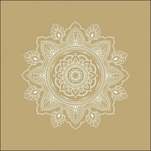 Lunch Napkin - Mandala White/Gold