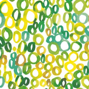 Lunch Napkin - Circles GREEN