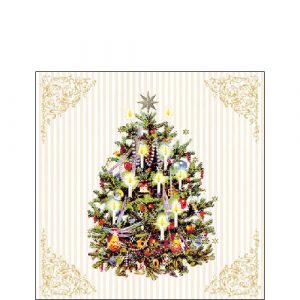 Cocktail Napkin - X-Mas Tree CREAM