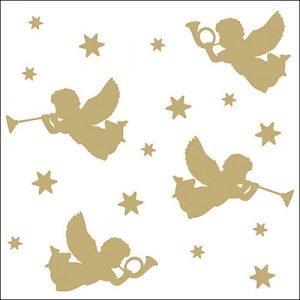 Lunch Napkin - Trumpet Angels Gold