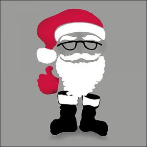 Lunch Napkin - Invisible Santa Grey