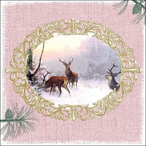 Lunch Napkin - Elegant Deers Rose
