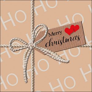 Lunch Napkin - Ho Ho Gift Brown