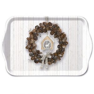 TRAY - Pine Cone Wreath (13 x 21cm)