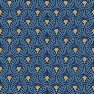 Lunch Napkin - Art Deco BLUE-GOLD