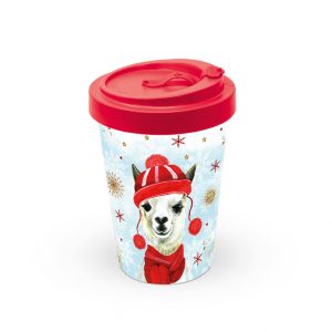 MUG (Bamboo Travel Mug) - Winter Lama (400 mL)