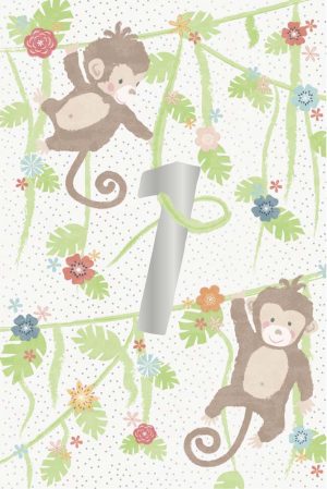 Greeting Card (Baby) - Baby Monkeys ONE