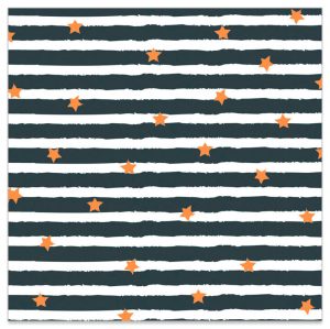 Lunch Napkin - Stripes with Gold Stars BLACK