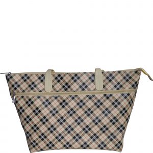 Wine Bag - Beach Tote - TAN PLAID