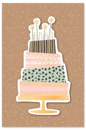 Greeting Card (Birthday) - 3D Birthday Cake (Organics)