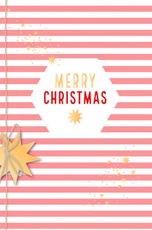 Greeting Card (Christmas) - 3D Golden Star & Modern Stripes