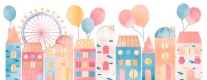 LONG Greeting Card (All Occasions) - Carnival Fun