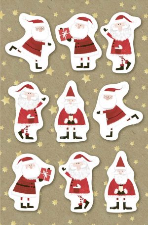 Greeting Card (Christmas) - 3D Santa All Over (Organics)