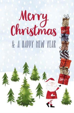 Greeting Card (Christmas) - 3D Santa with Gifts (Lenticular)