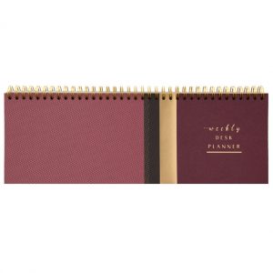 Weekly Planner (DESK) - Bordeaux-Gold
