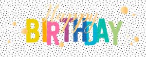 LONG Greeting Card (Birthday) - Rainbow Birthday Confetti