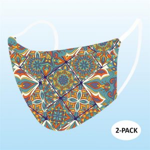 Face Mask - Ornate Flower (Adult) - 2 PACK