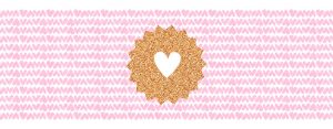 LONG Greeting Card (Love) - Glitter Stamped Heart