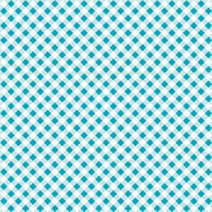 Lunch Napkin - Diagonal LIGHT BLUE Check