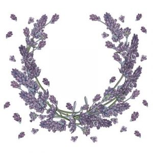 Lunch Napkin - Lavender Wreath