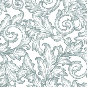 Lunch Napkin - Baroque Silver/White