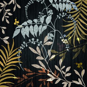 Lunch Napkin - Luxury Leaves BLACK