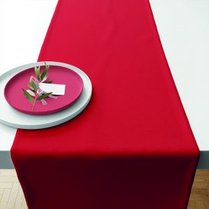 TABLE RUNNER (Cotton) - Uni AURORA RED