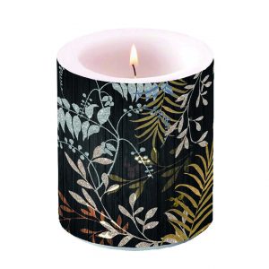 Candle MEDIUM - Luxury Leaves BLACK