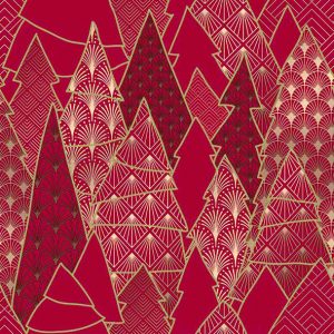 Lunch Napkin - Luxury Trees RED