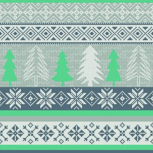 Lunch Napkin - Knitted Trees MINT