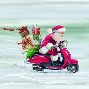 Lunch Napkin - Lightning Fast Santa