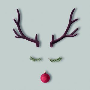 Lunch Napkin - Christmas Reindeer GREY