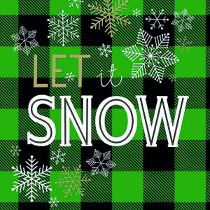Lunch Napkin - Let It Snow GREEN