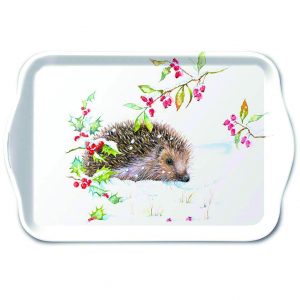 TRAY - Hedgehog In Winter (13 x 21cm)